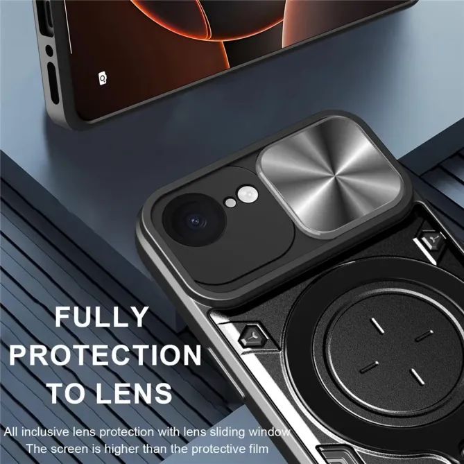Coque iPhone 17e / 16e Armor avec Cache Caméra et Support Rotatif