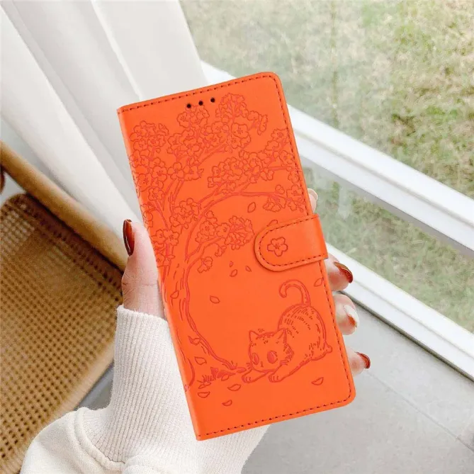 Housse iPhone 17e / 16e Arbre et Chat avec Dragonne
