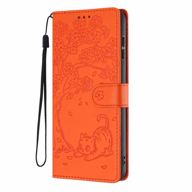 Housse iPhone 17e / 16e Arbre et Chat avec Dragonne