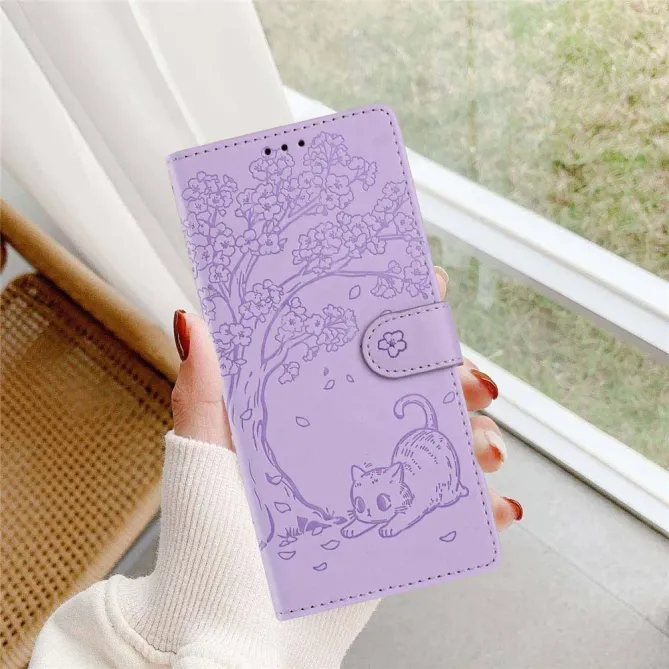 Housse iPhone 17e / 16e Arbre et Chat avec Dragonne