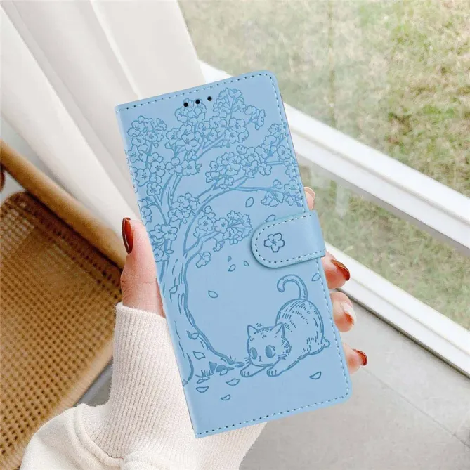 Housse iPhone 17e / 16e Arbre et Chat avec Dragonne