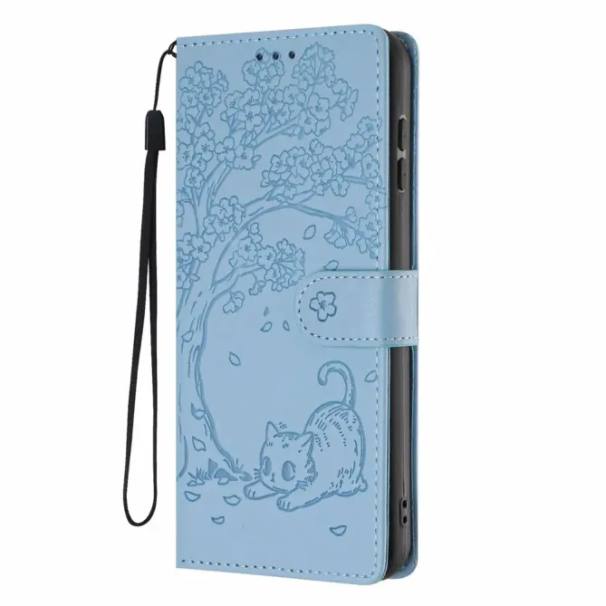 Housse iPhone 17e / 16e Arbre et Chat avec Dragonne