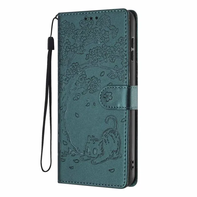 Housse iPhone 17e / 16e Arbre et Chat avec Dragonne