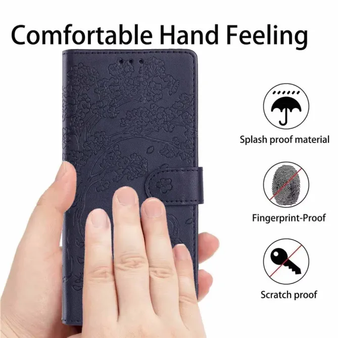 Housse iPhone 17e / 16e Arbre et Chat avec Dragonne