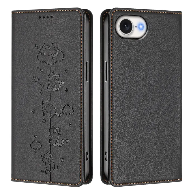 Housse iPhone 17e / 16e Chats Gravés avec Protection RFID