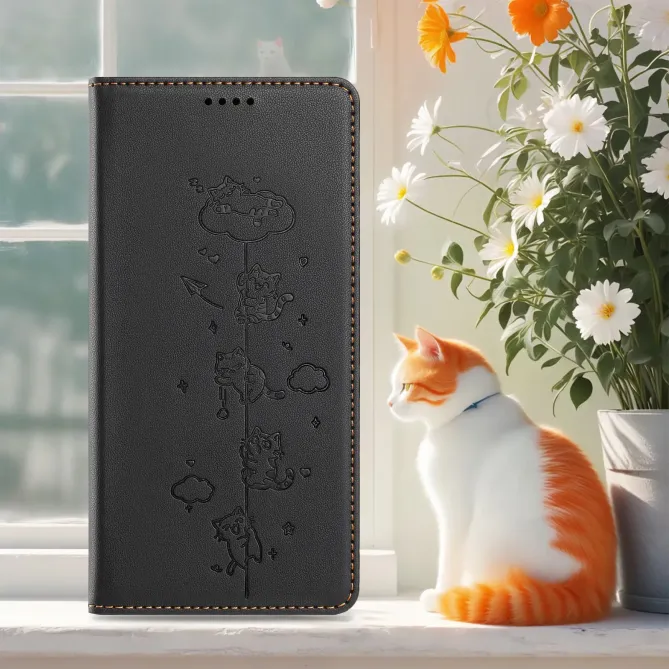 Housse iPhone 17e / 16e Chats Gravés avec Protection RFID