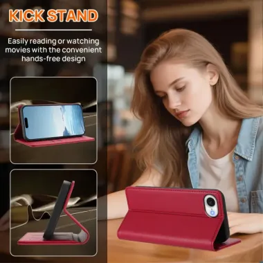 Housse iPhone 17e / 16e Chats Gravés avec Protection RFID Rouge - photo 13