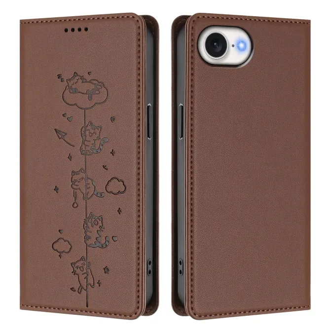 Housse iPhone 17e / 16e Chats Gravés avec Protection RFID