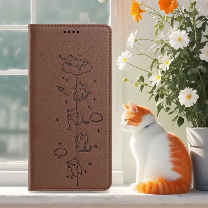 Housse iPhone 17e / 16e Chats Gravés avec Protection RFID