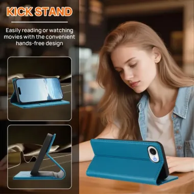 Housse iPhone 17e / 16e Chats Gravés avec Protection RFID Bleu Paon - photo 35