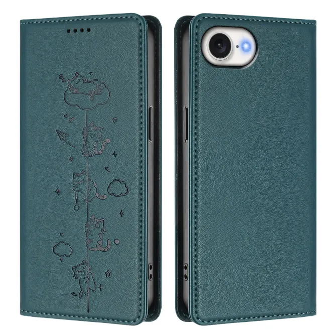 Housse iPhone 17e / 16e Chats Gravés avec Protection RFID