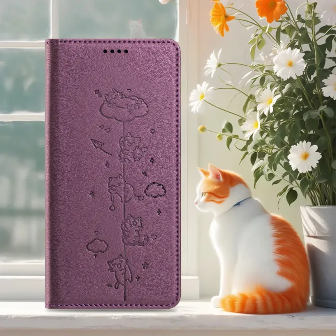 Housse iPhone 17e / 16e Chats Gravés avec Protection RFID