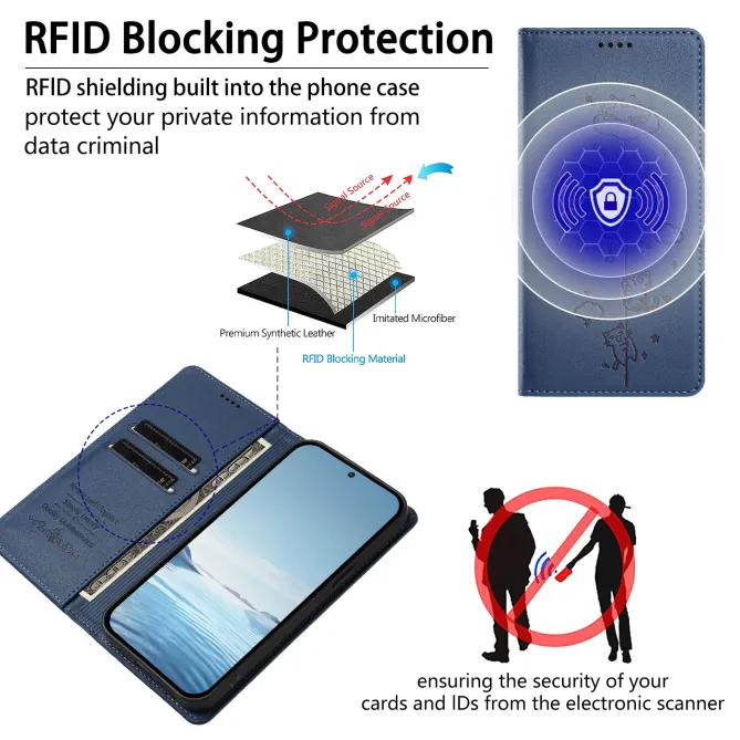 Housse iPhone 17e / 16e Chats Gravés avec Protection RFID