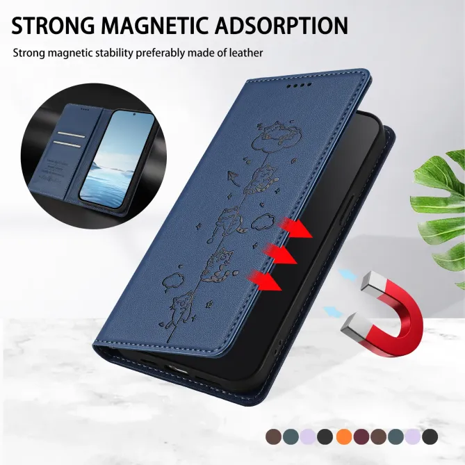 Housse iPhone 17e / 16e Chats Gravés avec Protection RFID