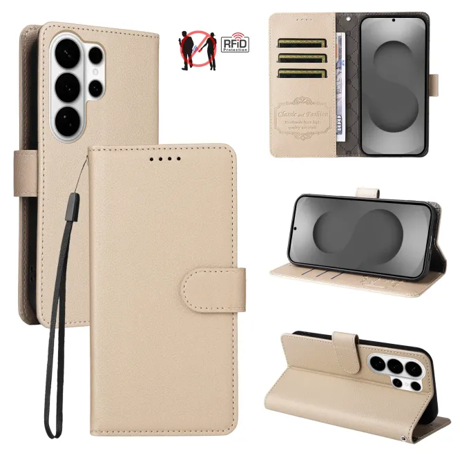Housse Samsung Galaxy S26 Ultra Portefeuille Cuir Grainé RFID