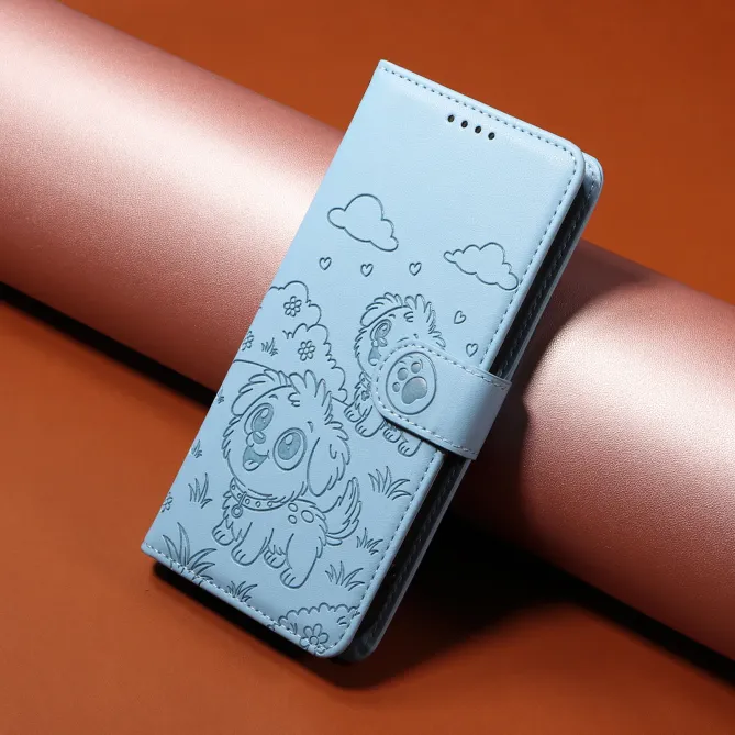 Étui Honor 600 Lite Motif Chiens avec Blocage RFID et Dragonne