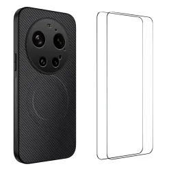 Coque Xiaomi 17 Ultra Carbone Magnétique avec 2 Verres Trempés
