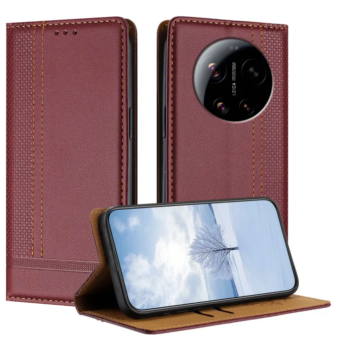 Flip Cover Xiaomi 17 Ultra Coutures avec Porte-Cartes