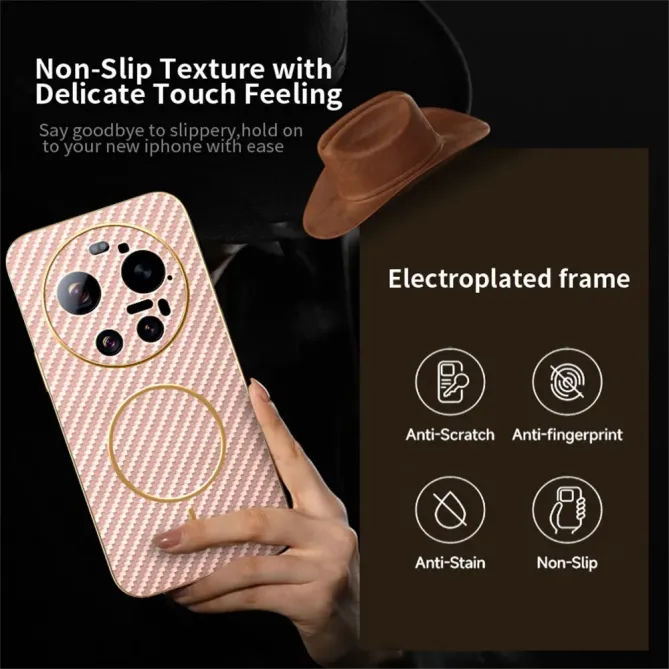 Coque Xiaomi 17 Ultra Magnétique Texture Carbone