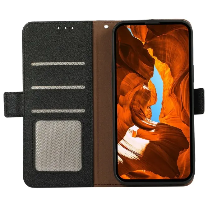 Housse Motorola Edge 70 Fusion Simili Cuir Litchi Anti-RFID