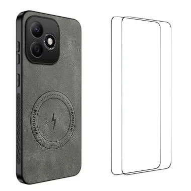 Coque Honor 600 Lite MagSafe Nappa avec 2 verre trempé