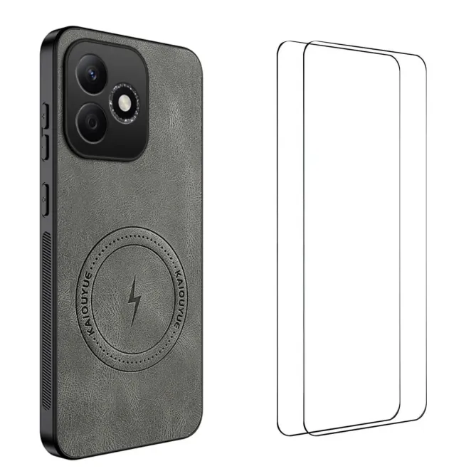 Coque Honor 600 Lite MagSafe Nappa avec 2 verre trempé