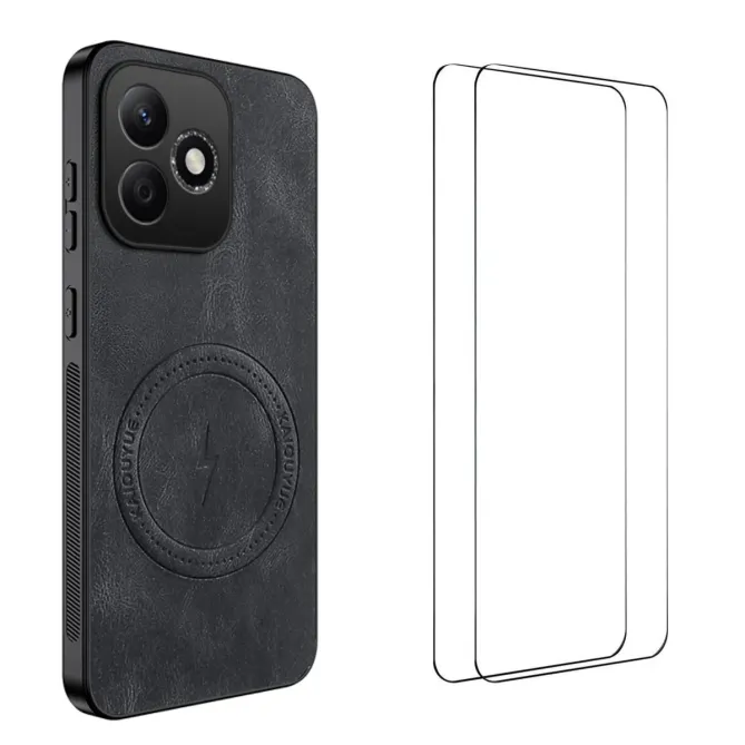 Coque Honor 600 Lite MagSafe Nappa avec 2 verre trempé