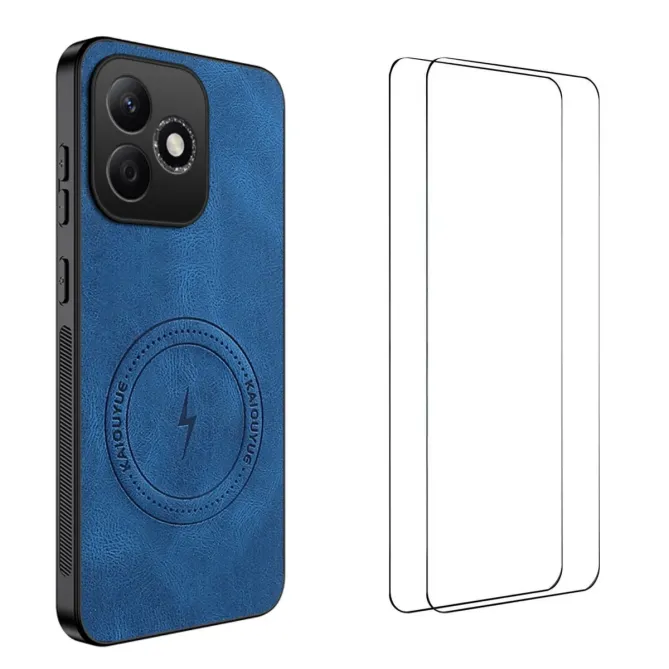 Coque Honor 600 Lite MagSafe Nappa avec 2 verre trempé