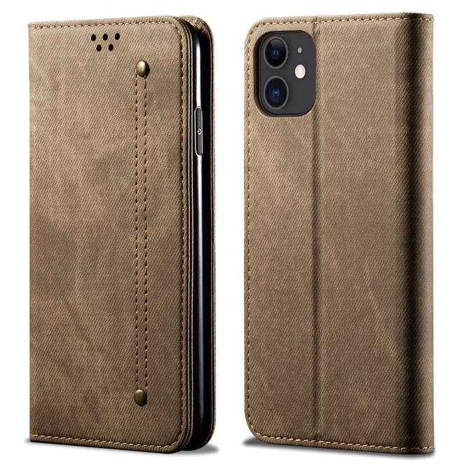 Housse iPhone 13 mini Portefeuille Support Jean