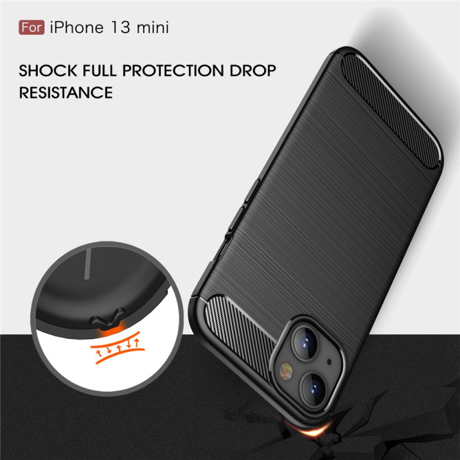 Coque iPhone 13 mini Fibre de Carbone Brossée