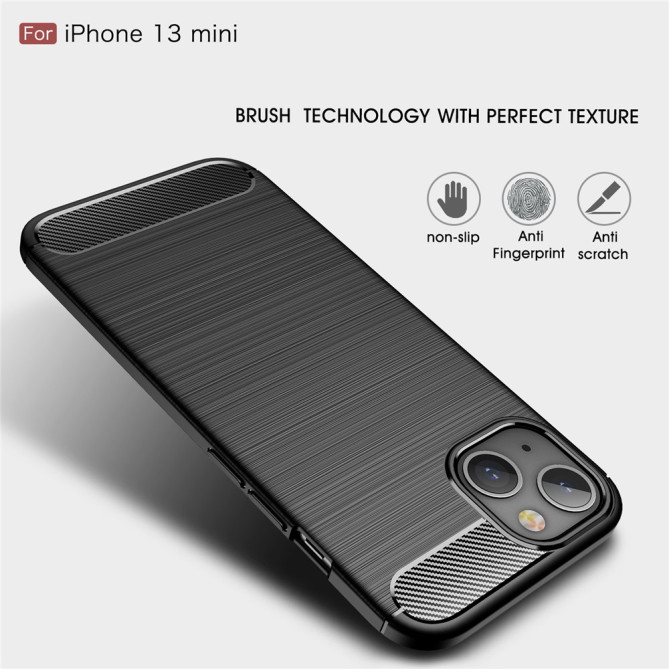 Coque iPhone 13 mini Fibre de Carbone Brossée