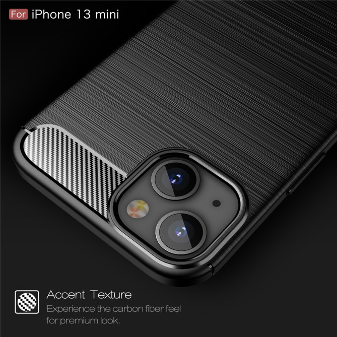 Coque iPhone 13 mini Fibre de Carbone Brossée