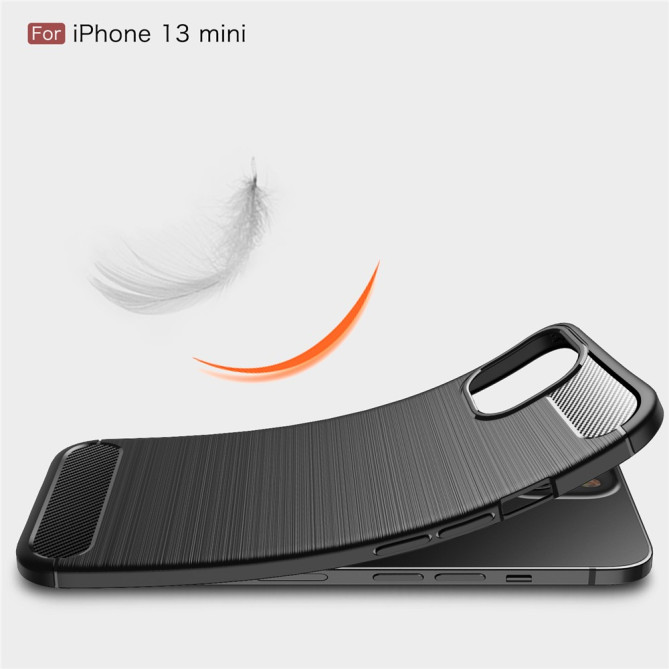 Coque iPhone 13 mini Fibre de Carbone Brossée