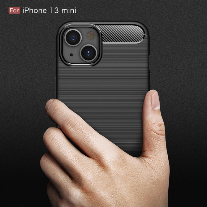 Coque iPhone 13 mini Fibre de Carbone Brossée