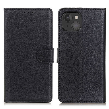 Housse iPhone 13 mini Portefeuille Support Litchi
