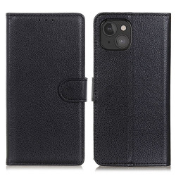 Housse iPhone 13 mini Portefeuille Support Litchi