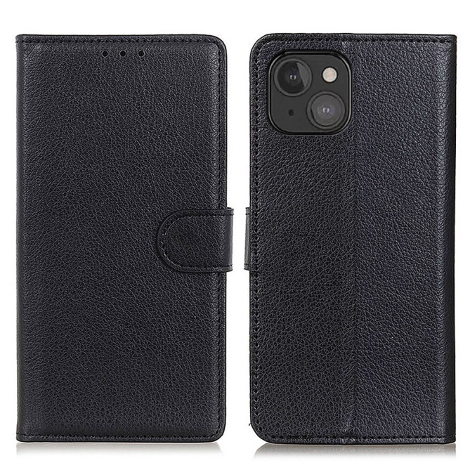 Housse iPhone 13 mini Portefeuille Support Litchi