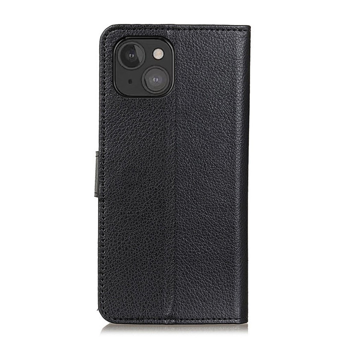 Housse iPhone 13 mini Portefeuille Support Litchi