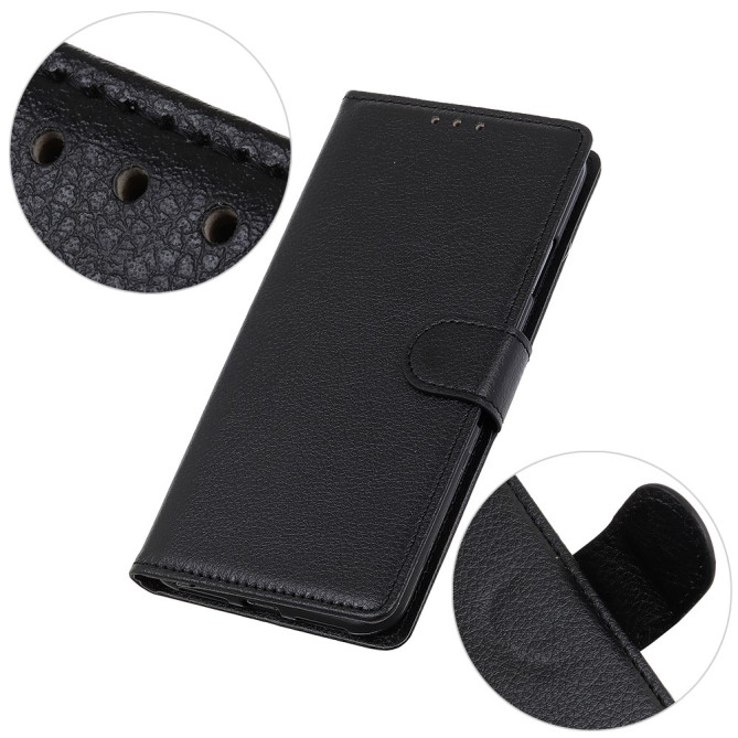 Housse iPhone 13 mini Portefeuille Support Litchi
