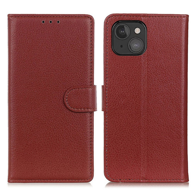 Housse iPhone 13 mini Portefeuille Support Litchi