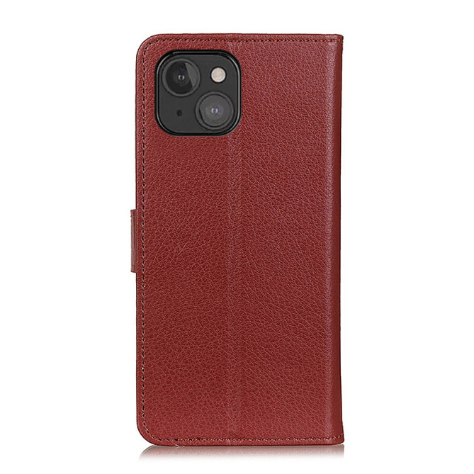 Housse iPhone 13 mini Portefeuille Support Litchi