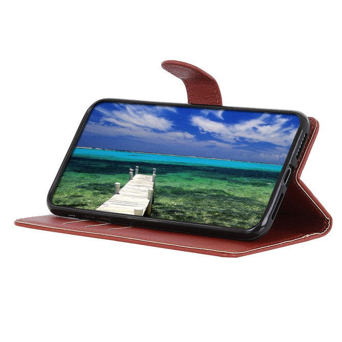 Housse iPhone 13 mini Portefeuille Support Litchi