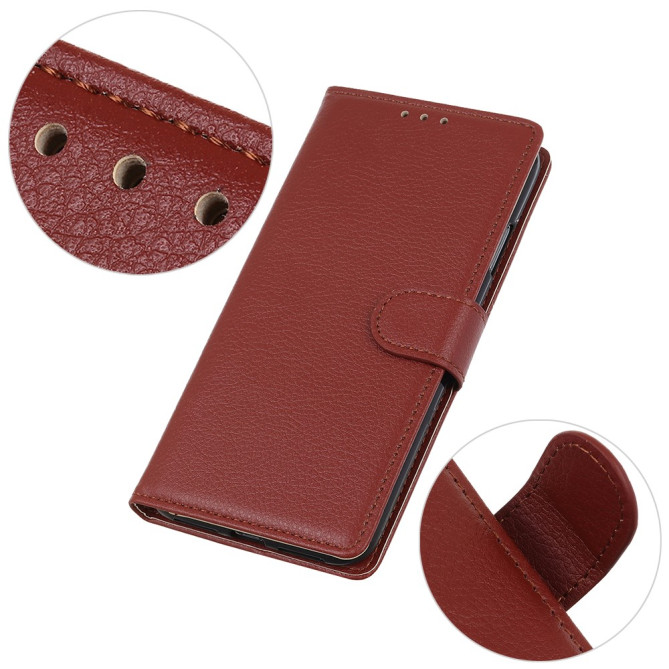 Housse iPhone 13 mini Portefeuille Support Litchi
