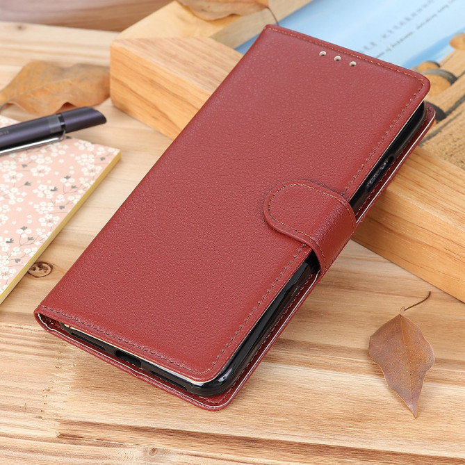 Housse iPhone 13 mini Portefeuille Support Litchi
