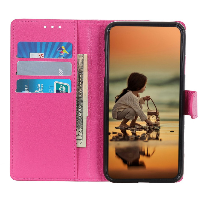 Housse iPhone 13 mini Portefeuille Support Litchi