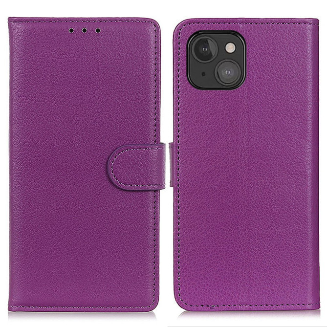 Housse iPhone 13 mini Portefeuille Support Litchi