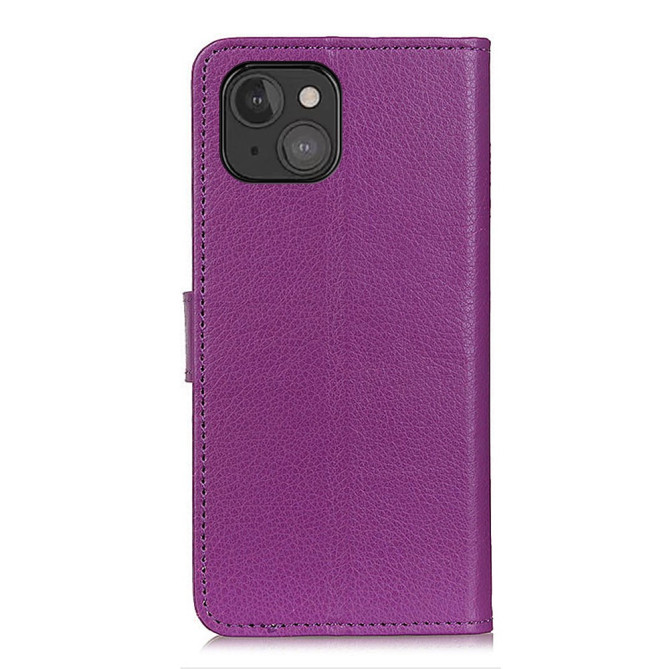 Housse iPhone 13 mini Portefeuille Support Litchi