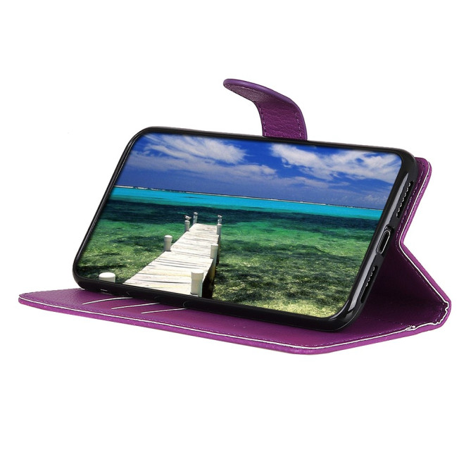 Housse iPhone 13 mini Portefeuille Support Litchi
