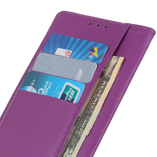 Housse iPhone 13 mini Portefeuille Support Litchi