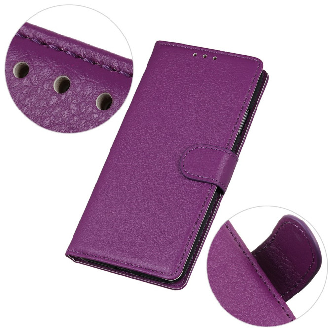 Housse iPhone 13 mini Portefeuille Support Litchi